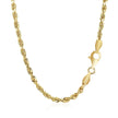 2.75mm 14k Yellow Gold Solid Diamond Cut Rope Chain