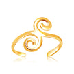 14k Yellow Gold Scrollwork Motif Toe Ring