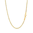 2.0mm 14k Yellow Gold Solid Diamond Cut Rope Chain