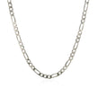 3.0mm 14k White Gold Solid Figaro Chain