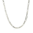 3.0mm 14k White Gold Solid Figaro Chain