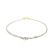 14k Yellow Gold and Sterling Silver Anklet with a Single Open Heart Station