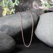 14k Rose Gold Diamond Cut Round Wheat Chain 1.1mm