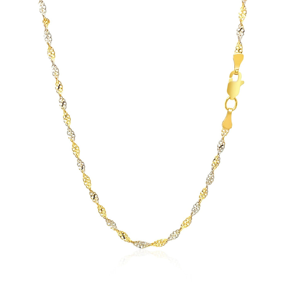 2.0mm 14k Two-Tone Gold Singapore Chain