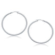 14k White Gold Polished Hoop Earrings (40 mm)