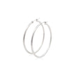 14k White Gold Polished Hoop Earrings (40 mm)