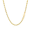 2.5mm 10k Yellow Gold Solid Diamond Cut Rope Chain