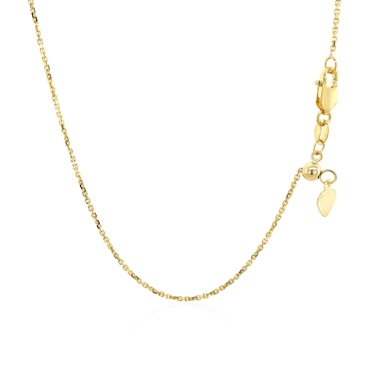 10k Yellow Gold Adjustable Cable Chain 0.9mm