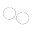 14k White Gold Polished Hoop Earrings (30 mm)