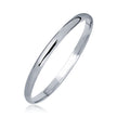 14k White Gold Dome Children's Bangle with a Polished Finish