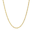 2.0mm 10k Yellow Gold Solid Diamond Cut Rope Chain