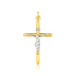 14k Two Tone Gold Cross Pendant
