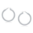 14k White Gold Polished Hoop Earrings (40 mm)