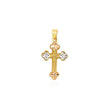 14k Tri Color Gold Cross Pendant