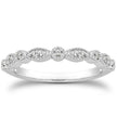 14k White Gold Vintage Look Fancy Pave Diamond Milgrain Wedding Ring Band