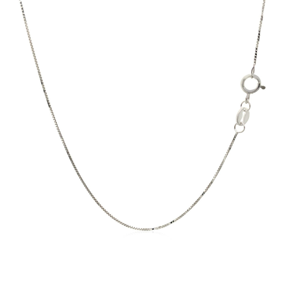 14k White Gold Adjustable Box Chain 0.6mm