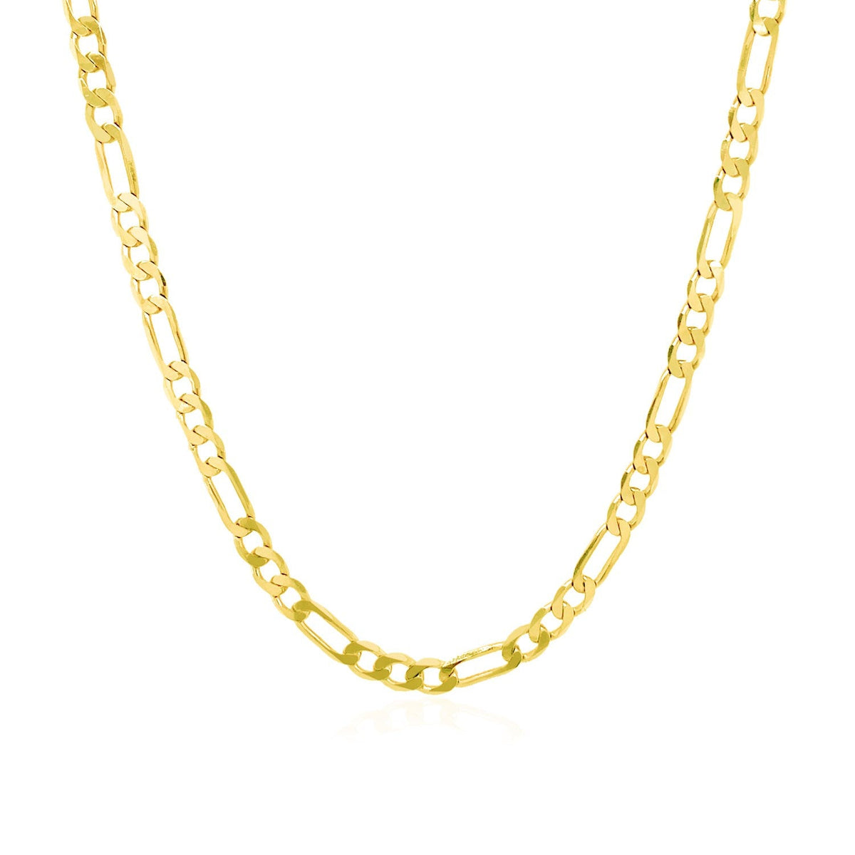 3.1mm 14k Yellow Gold Solid Figaro Chain
