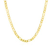 3.1mm 14k Yellow Gold Solid Figaro Chain