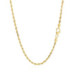 2.5mm 14k Yellow Gold Solid Diamond Cut Rope Chain