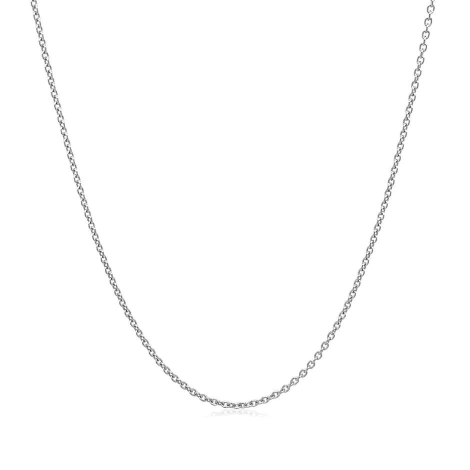 14k White Gold Round Cable Link Chain 1.1mm