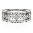 Diamond Studded Square Motif Ring in 14k White Gold (1/2 cttw)
