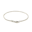 14k White Gold Solid Diamond Cut Rope Bracelet 1.5mm
