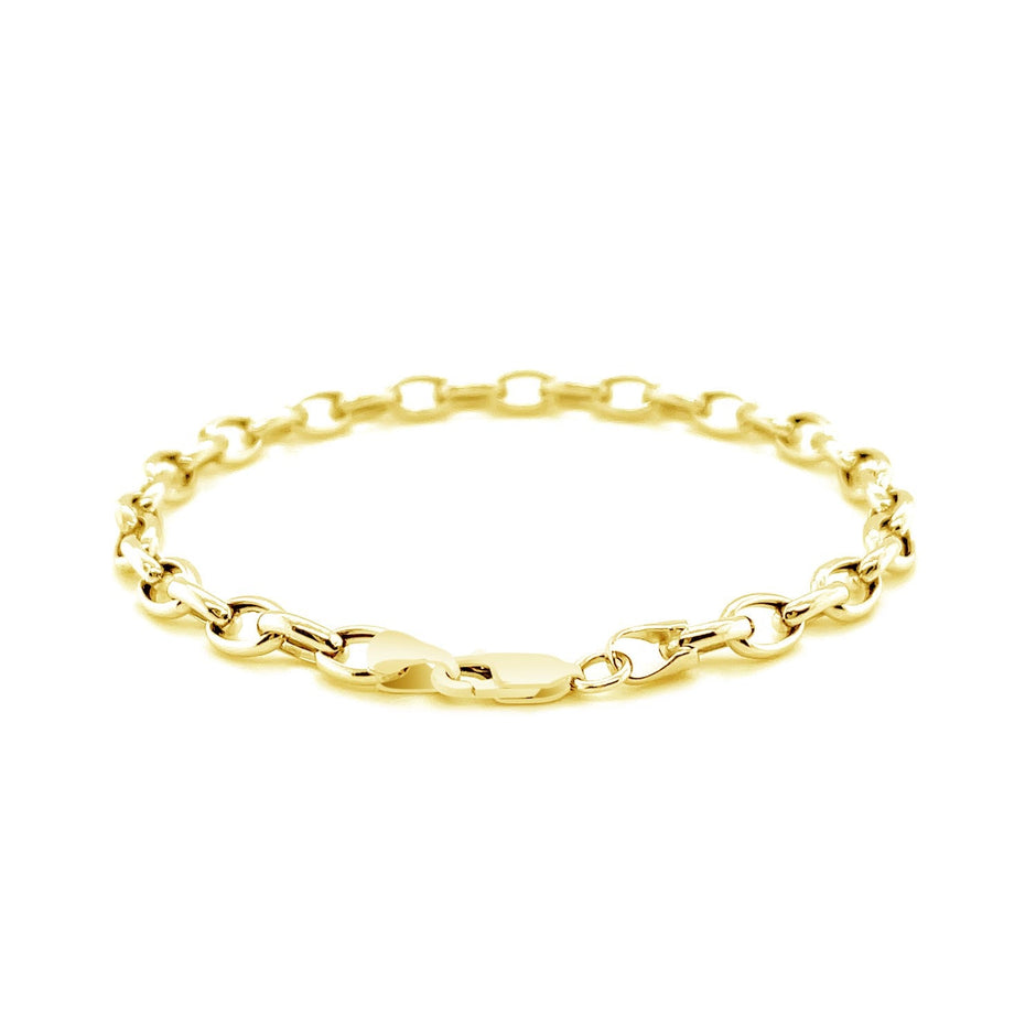 4.6mm 14k Yellow Gold Oval Rolo Bracelet