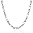 4.6mm 14k White Gold Solid Figaro Chain