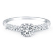 14k White Gold Shared Prong Accent Diamond Engagement Ring