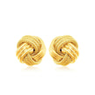 14k Yellow Gold Love Knot with Ridge Texture Earrings