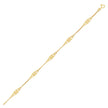14k Yellow Gold Anklet with Fancy Diamond Shape Filigree Stations