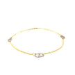 14k Two Tone Gold Entwined Heart Stationed Anklet