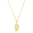 14k Yellow Gold High Polish Hamsa Amulet Necklace