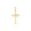 14k Two Tone Gold High Polish Diamond Cut Cross Pendant