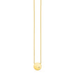14k Yellow Gold Necklace with Polished Round Pendant with Diamond