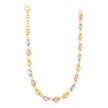 14k Tri Color Gold High Polish Puffed Mariner Link Chain