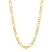 6.0mm 14K Yellow Gold Solid Pave Figaro Chain