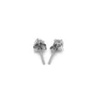14k White Gold 3mm Faceted White Cubic Zirconia Stud Earrings