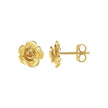 14k Yellow Gold Post Earrings with Roses