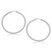10k White Gold Polished Hoop Earrings (40 mm)