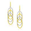 14k Two-Tone Gold Multiple Layer Interlaced Earrings