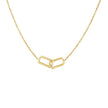 14k Yellow Gold Necklace with Interlocking Petite Rectangles