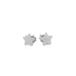 14k White Gold Post Earrings with Stars