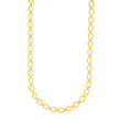 14k Two-Tone Gold Multi-Textured Oval Link Fancy Necklace