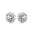 14k White Gold Love Knot with Ridge Texture Earrings