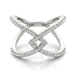 14k White Gold Fancy Entwined Design Diamond Ring (1/2 cttw)