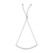 14k White Gold Smooth Curved Bar Lariat Design Bracelet