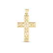14k Yellow Gold High Polish Vine Cross Pendant