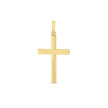 14k Yellow Gold High Polish Ribber Cross Pendant