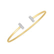 14k Two Tone Gold Diamond Tee Bar Bangle (2.00 mm)